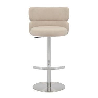 Malmaison Cream Velvet Brushed Steel Base Bar Stool