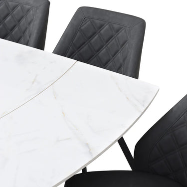 Murcia Marble Top Swivel Double Extending Ceramic Dining Table