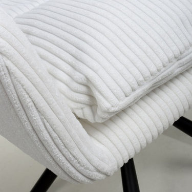 Cassie Corduroy White Swivel Chair