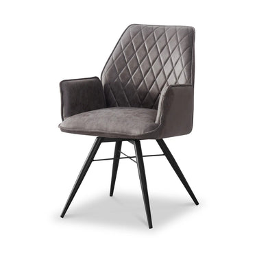 Matteo Charcoal Faux Suede Dining Chair