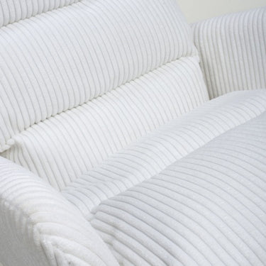 Cassie Corduroy White Swivel Chair