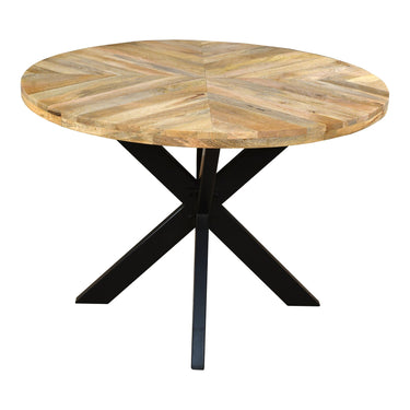 Karda Mango Wood Sunburst Round Dining Table - view 2