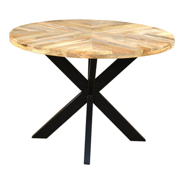 Karda Mango Wood Sunburst Round Dining Table - view 4