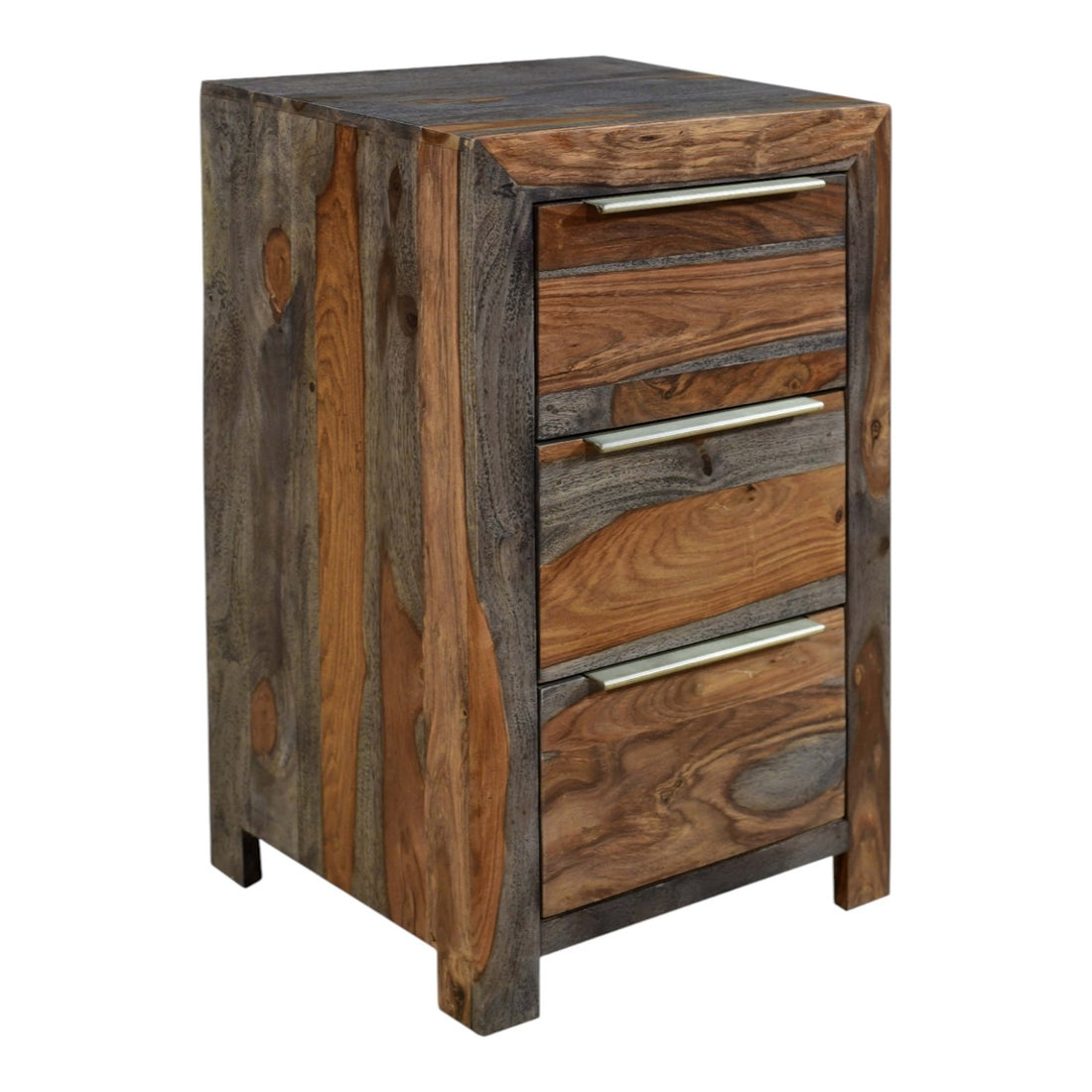 Kochi Sheesham Wood 3 Drawer Bedside Cabinet