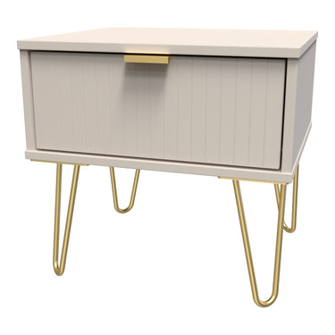 Linear 1 Drawer Bedside Cabinet in Kashmir Matt, angled view