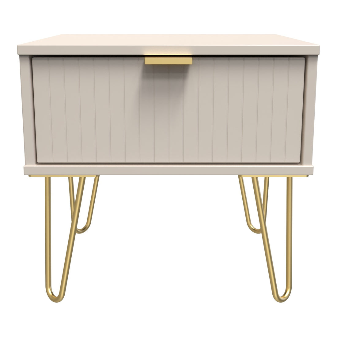 Linear 1 Drawer Bedside Cabinet in Kashmir Matt, front view