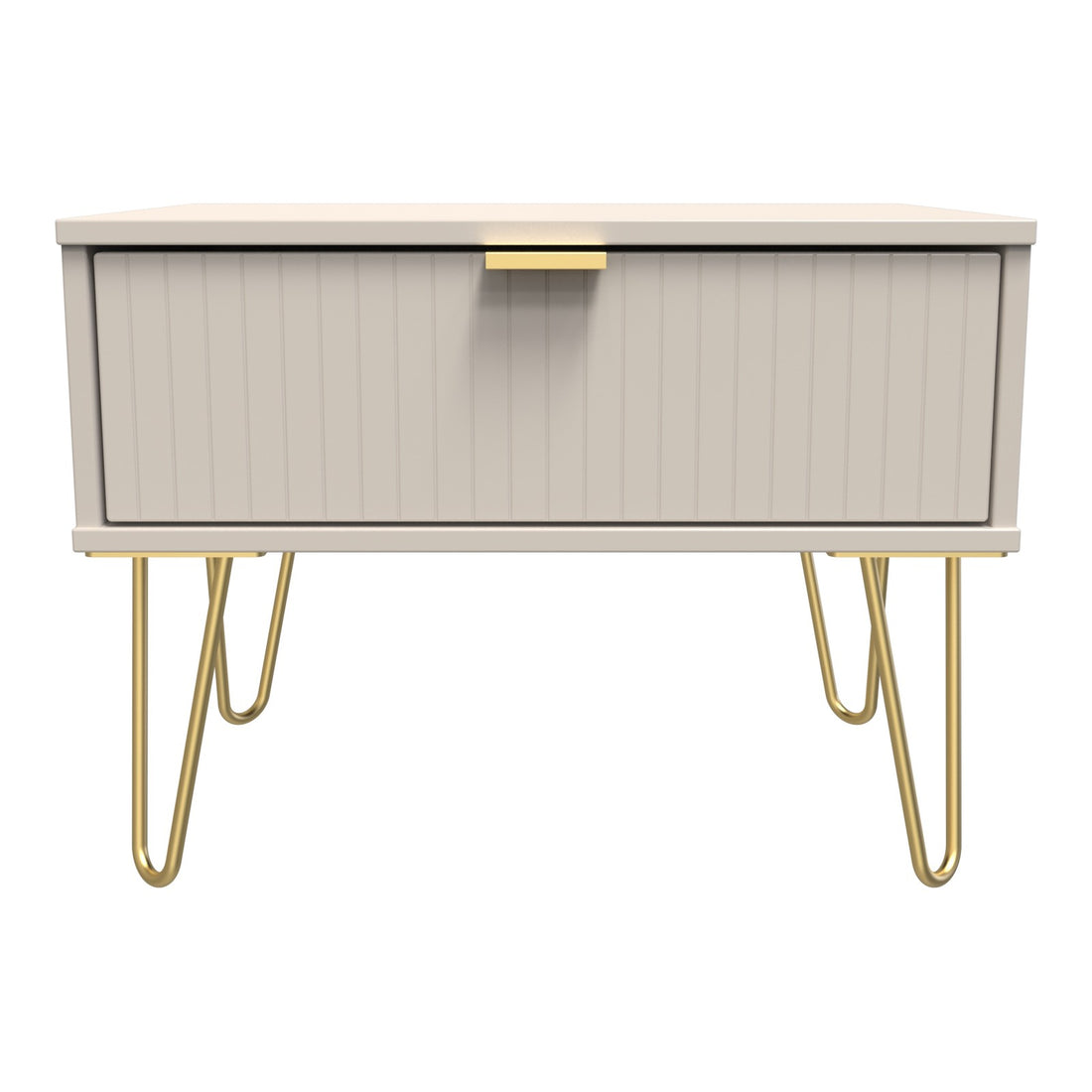 Linear 1 Drawer Wide Bedside Cabinet in Kashmir Matt, front view