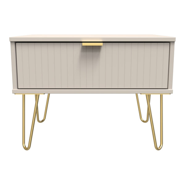 Linear 1 Drawer Wide Bedside Cabinet in Kashmir Matt, front view