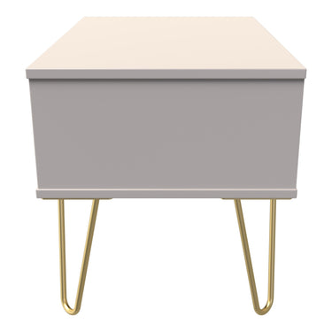 Linear 1 Drawer Wide Bedside Cabinet in Kashmir Matt, side view