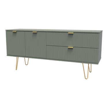 Linear 2 Door 2 Drawer Sideboard in Reed Green, angled view