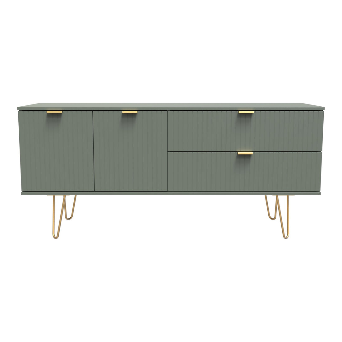 Linear 2 Door 2 Drawer Sideboard in Reed Green, front view