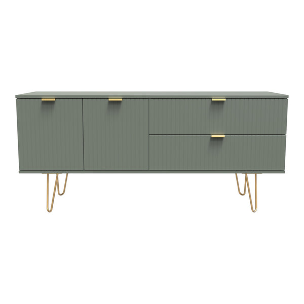 Linear 2 Door 2 Drawer Sideboard in Reed Green, front view