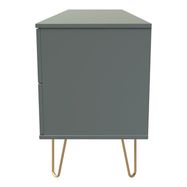 Linear 2 Door 2 Drawer Sideboard in Reed Green, side view