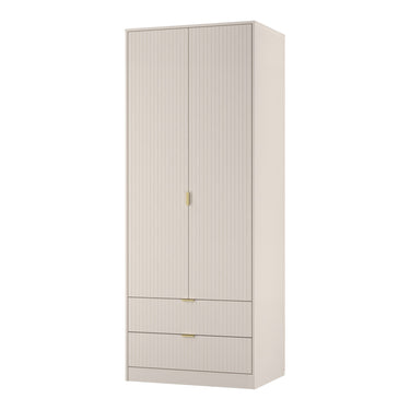 Linear 2 Door 2 Drawer Wardrobe in Kashmir Matt, angled view