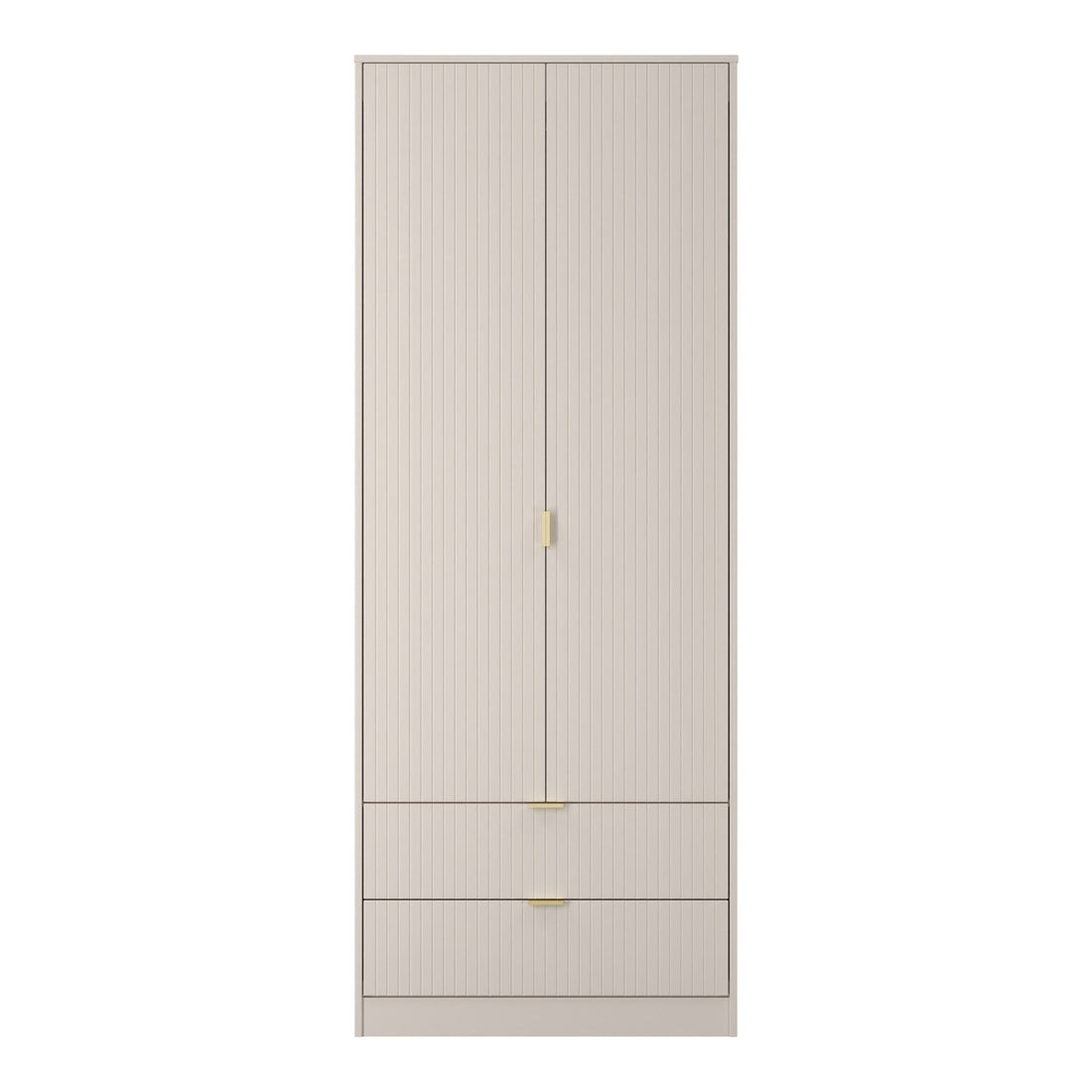 Linear 2 Door 2 Drawer Wardrobe in Kashmir Matt, front view