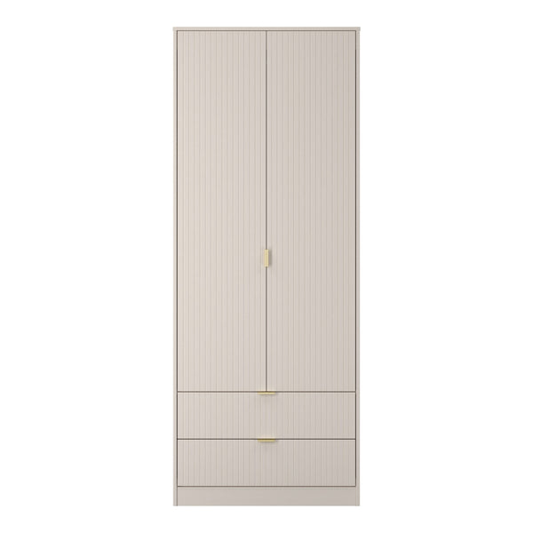 Linear 2 Door 2 Drawer Wardrobe in Kashmir Matt, front view