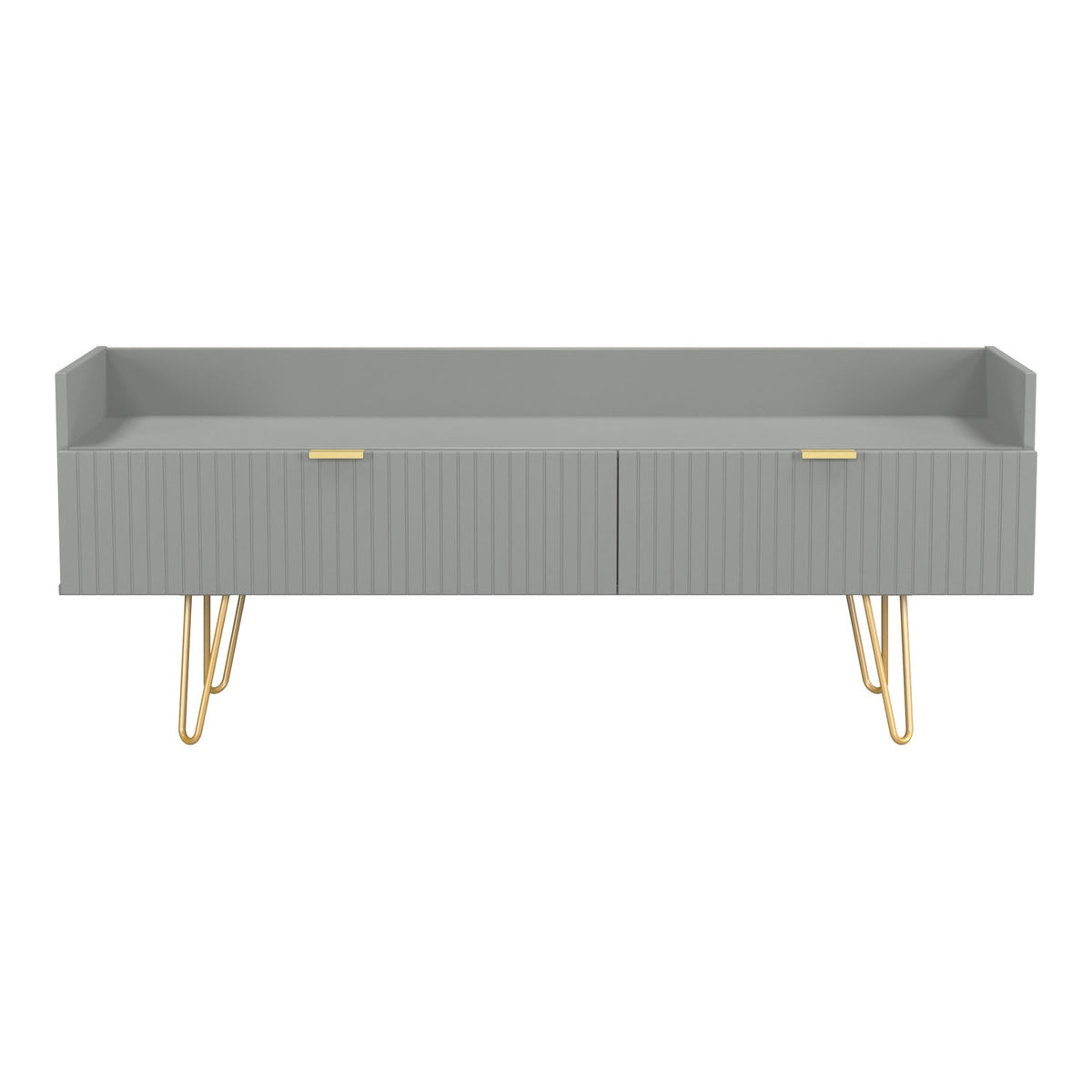 Linear 2 Drawer TV Unit in Dusk Grey, front view