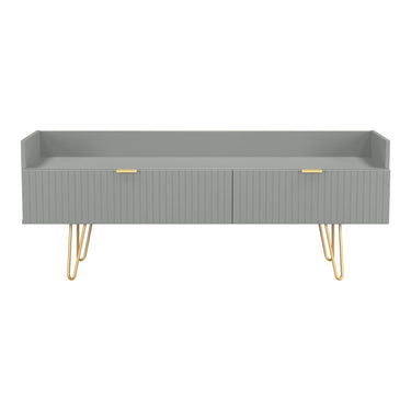 Linear 2 Drawer TV Unit in Dusk Grey, front view