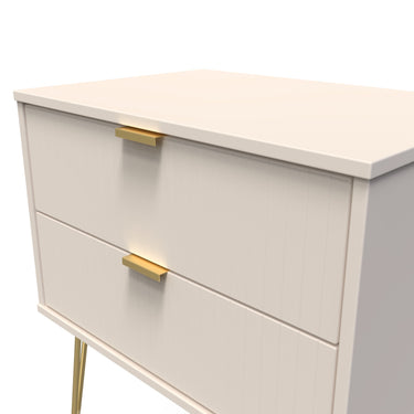 Linear 2 Drawer Wide Bedside Cabinet in Kashmir Matt, close-up of the patterned drawer fronts