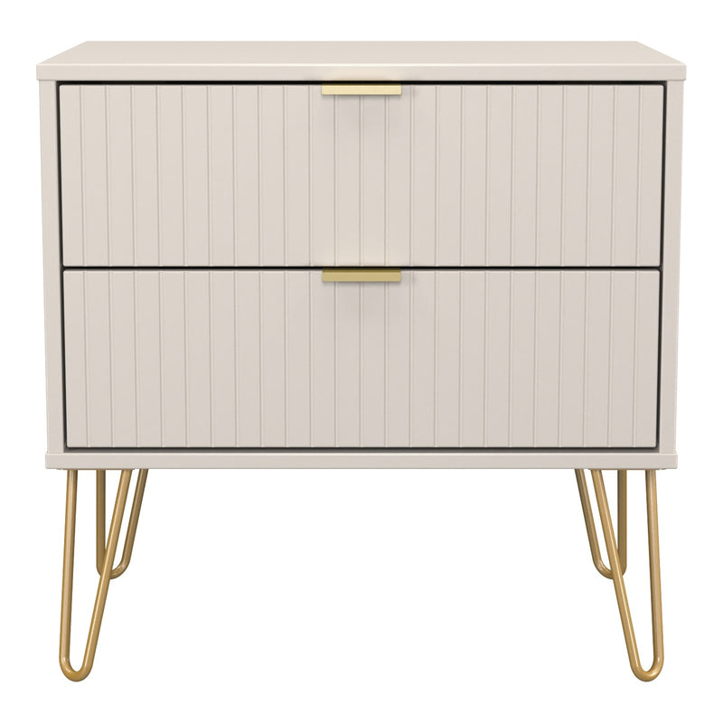 Linear 2 Drawer Wide Bedside Cabinet