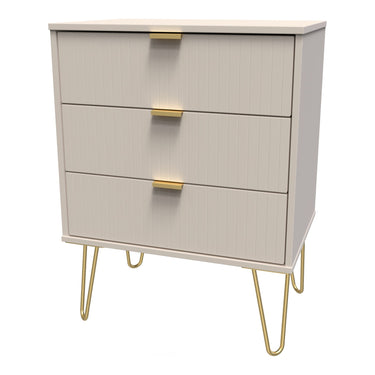 Linear 3 Drawer Midi Chest of Drawers in Kashmir Matt, angled view