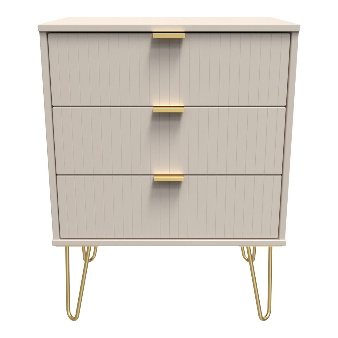Linear 3 Drawer Midi Chest of Drawers in Kashmir Matt, front view