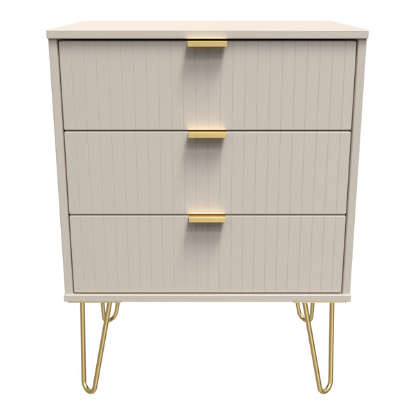 Linear 3 Drawer Midi Chest of Drawers in Kashmir Matt, front view