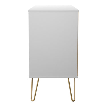 Linear 3 Drawer Sideboard in White Matt, side view
