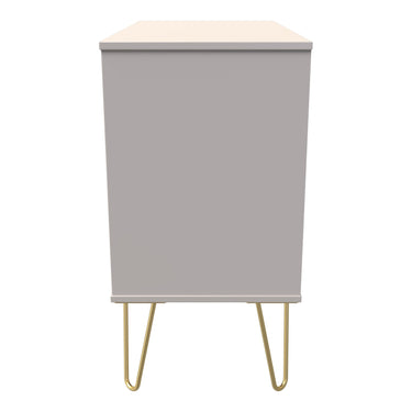 Linear 3 Drawer Wide Chest of Drawers in Kashmir Matt, side view
