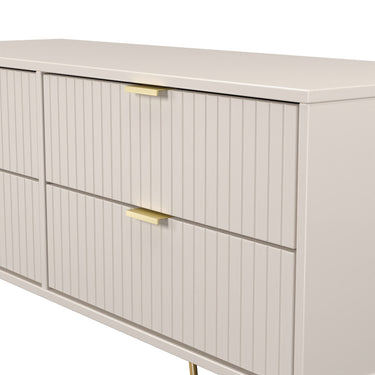 Linear 4 Drawer Bed Box in Kashmir Matt, close-up of the patterned drawer fronts