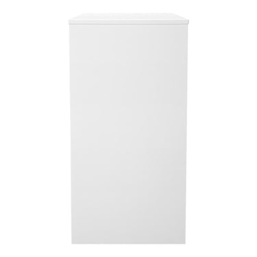 Linear 4 Drawer Desk in White Matt, side view