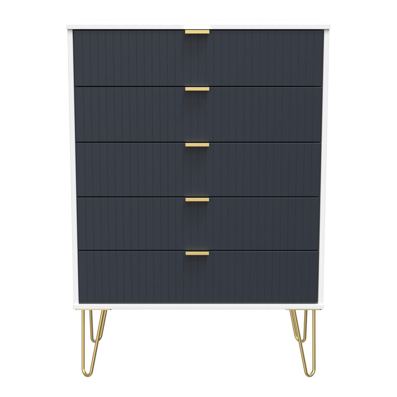 Linear 5 Drawer Wide Chest of Drawers