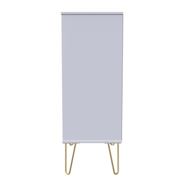Linear 5 Drawer Wide Chest of Drawers in Indigo & White Matt, side view