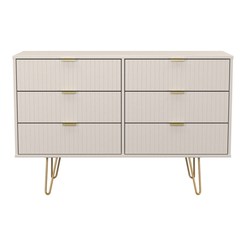 Linear 6 Drawer Double Chest of Drawers