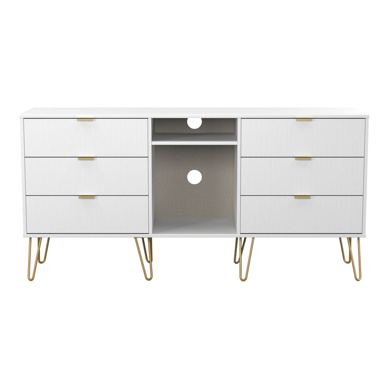 Linear 6 Drawer Wide Sideboard