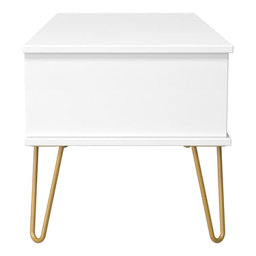 Linear Coffee Table in White Matt, side view