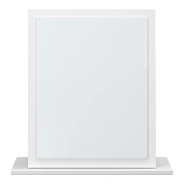 Linear Dressing Table Mirror in White Matt, front view
