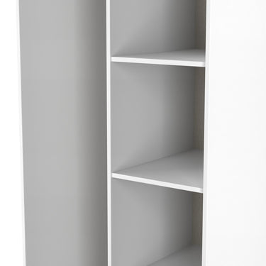 Linear Open Wardrobe in White Matt, close-up of the open shelving