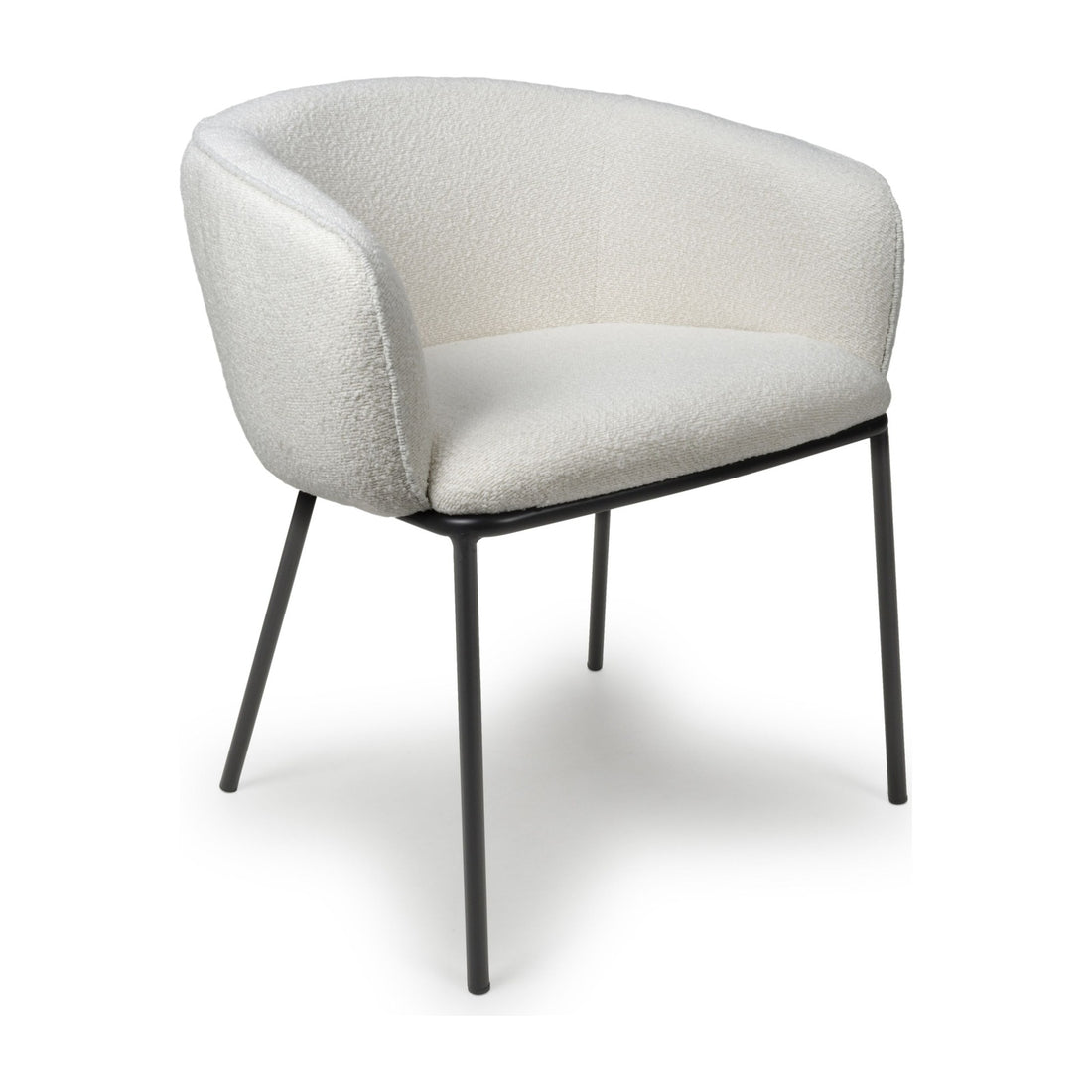 Lola Boucle Dining Chair - White – studio view 1