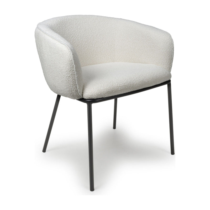 Lola Boucle Dining Chair - White