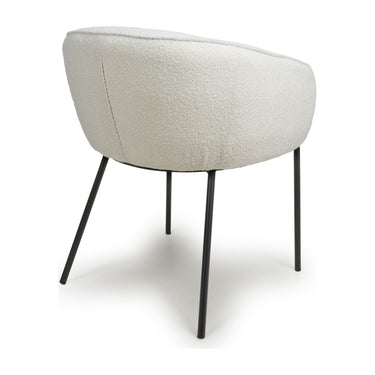 Lola Boucle Dining Chair - White – studio view 2