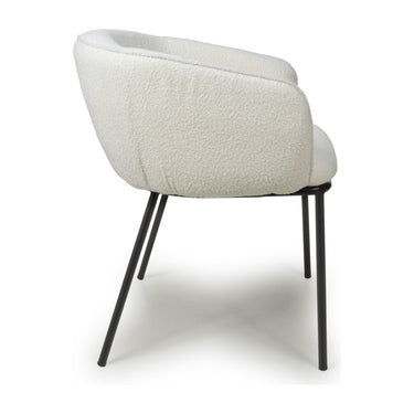 Lola Boucle Dining Chair - White – studio view 3