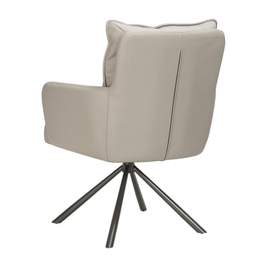 Lucan Leather Effect Dining Chair - Latte – studio view 2