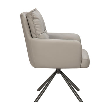 Lucan Leather Effect Dining Chair - Latte – studio view 3