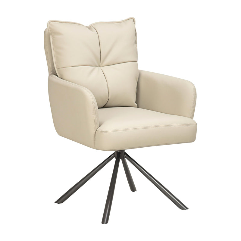 Lucan Leather Effect Dining Chair - Taupe
