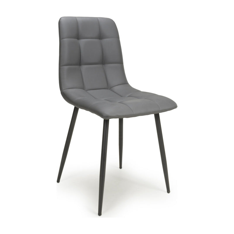 Madison Leather Effect Dining Chair - Grey