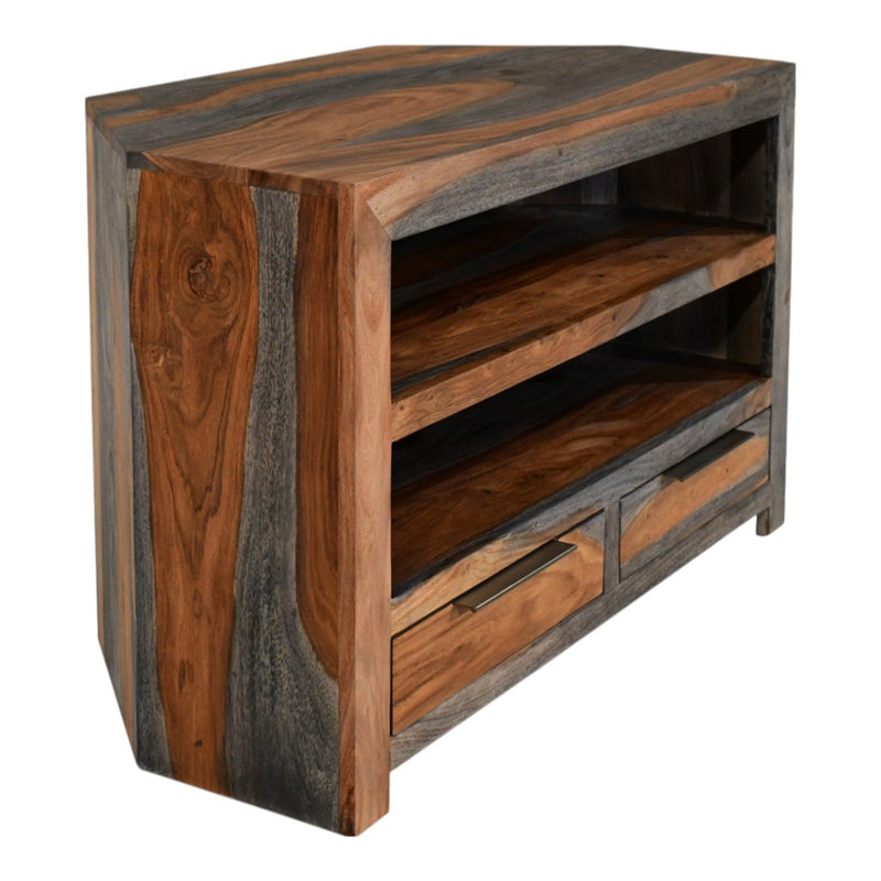 Malabar Sheesham Wood Corner TV Unit