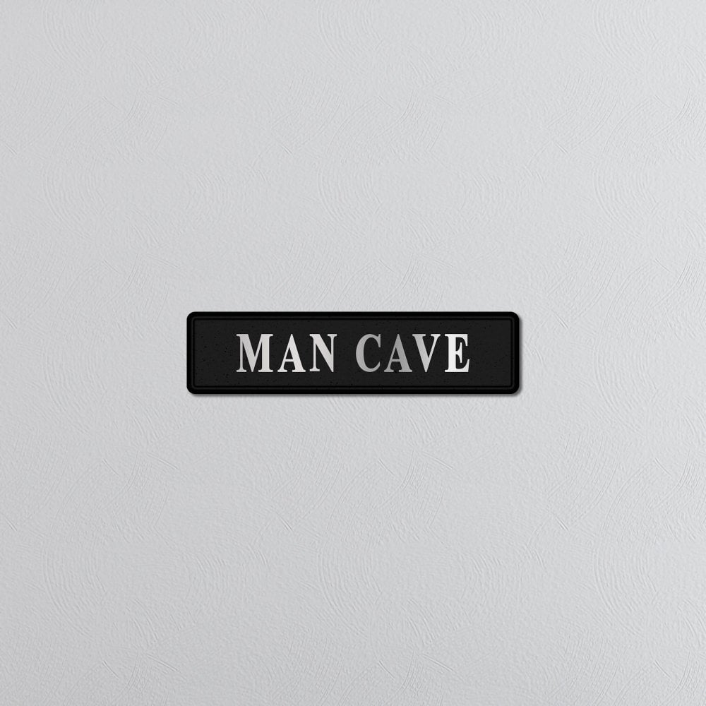 Man Cave Street Sign - Black & Silver