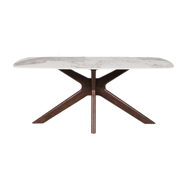 Marcello 180cm Sintered Stone Dining Table - Walnut – front view