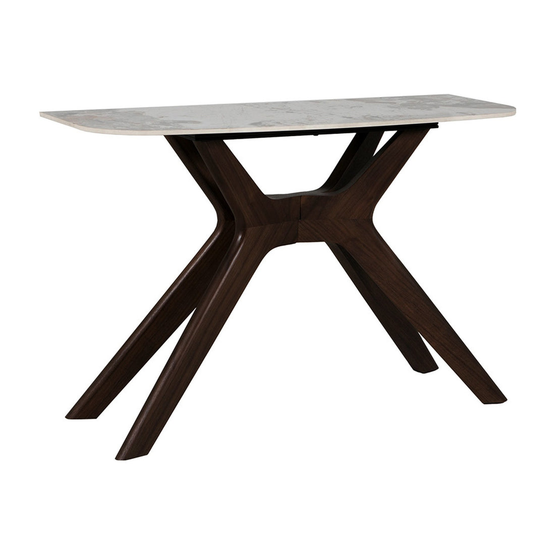 Marcello Sintered Stone Console Table - Walnut – angled view